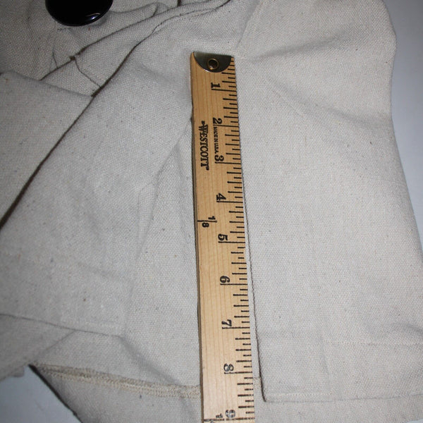 Engayla NEW $259 Sz OS Cream Black Buttons Collared Knee Length Cotton Poly Coat