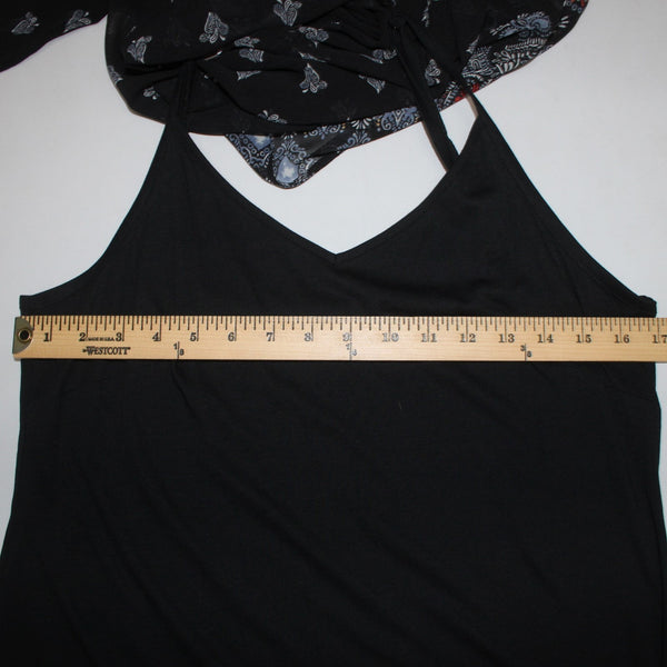 J Jill Dress NEW $129 Sz M Black White Multi Color Lined Cotton Rayon Dress