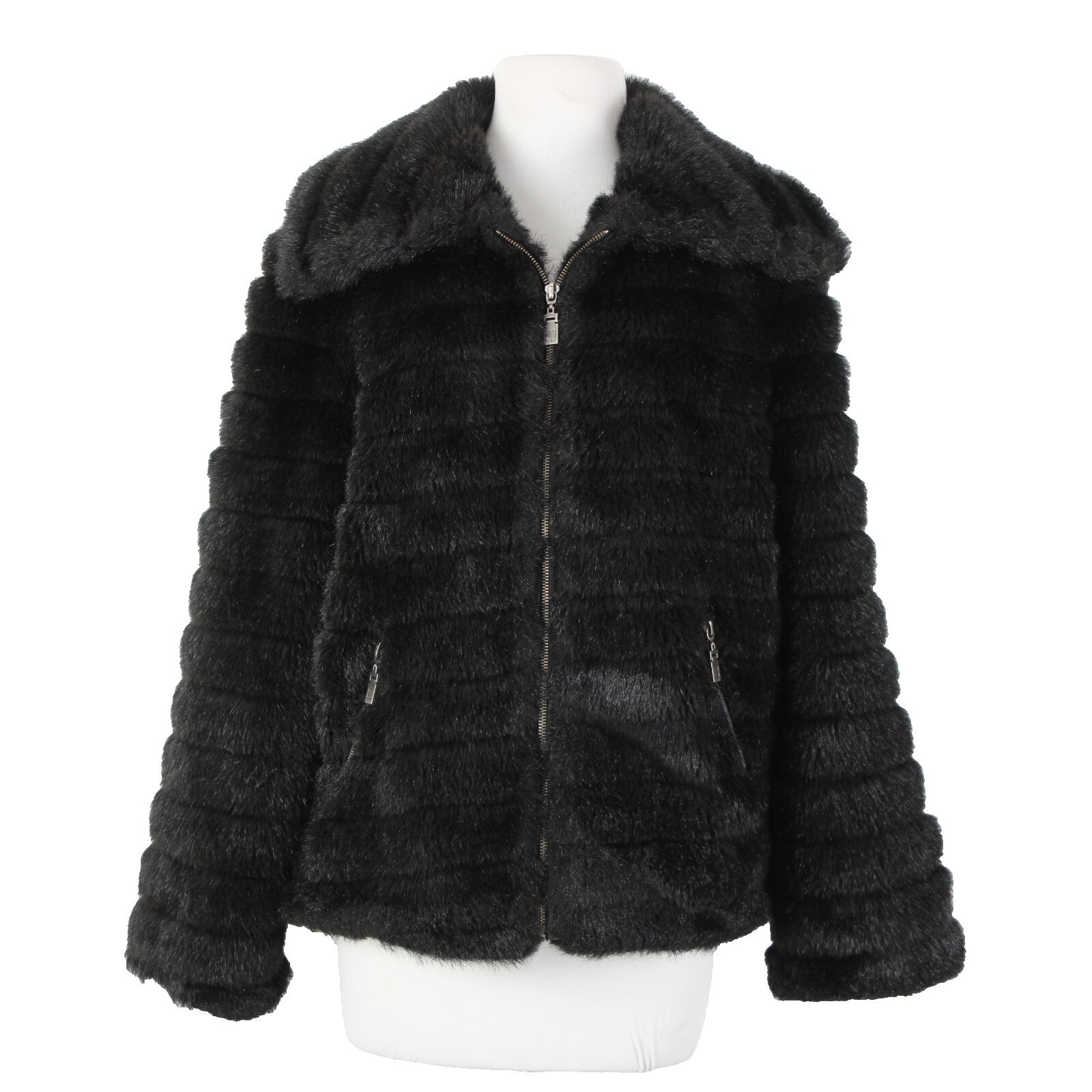 Alpine Studio Sz L Collared Pockets Faux Fur Lined Modarylic Polyester Jacket