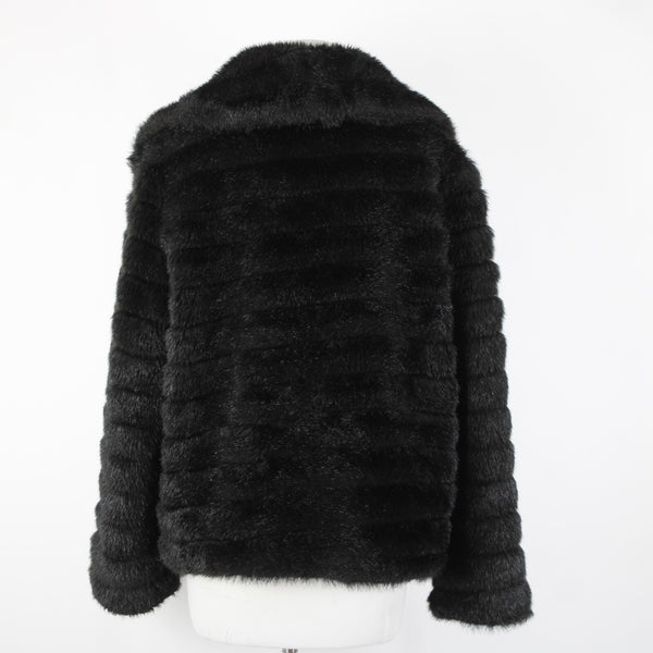 Alpine Studio Sz L Collared Pockets Faux Fur Lined Modarylic Polyester Jacket