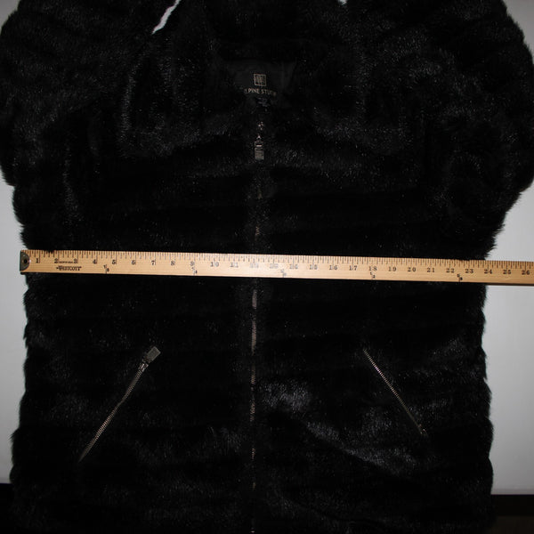 Alpine Studio Sz L Collared Pockets Faux Fur Lined Modarylic Polyester Jacket
