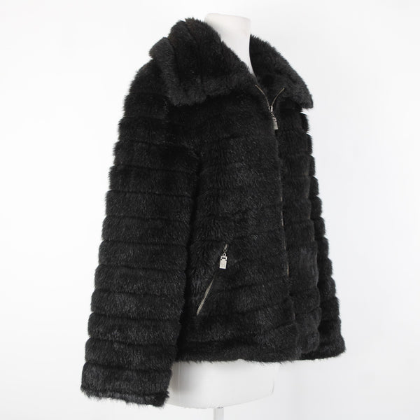 Alpine Studio Sz L Collared Pockets Faux Fur Lined Modarylic Polyester Jacket