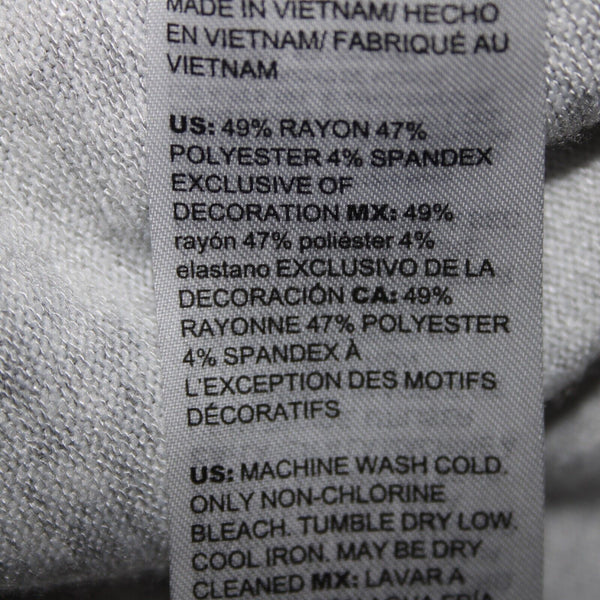 White House Black Market Sz XS Gray White Reptile Print V Neck Rayon Poly Top