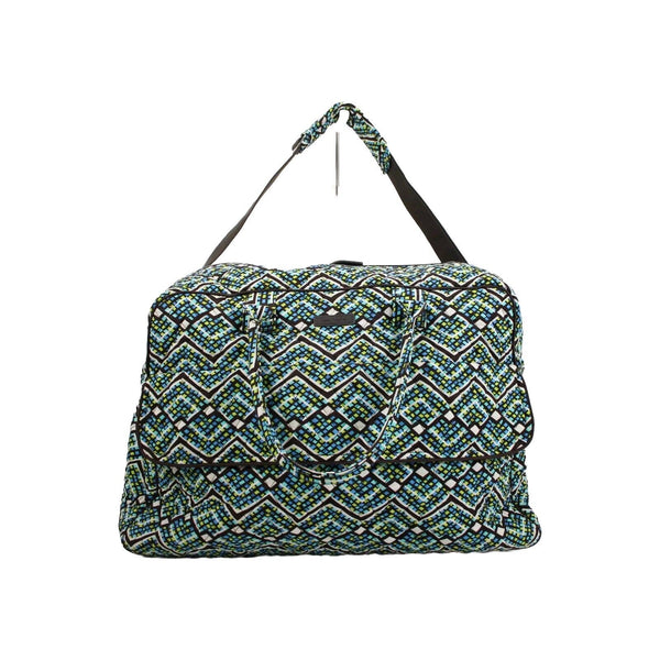 Vera Bradley Brown Blue Multi Color 20 x 14 x 9 Inner Pockets Fabric Duffle Bag