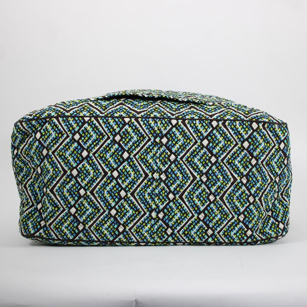 Vera Bradley Brown Blue Multi Color 20 x 14 x 9 Inner Pockets Fabric Duffle Bag