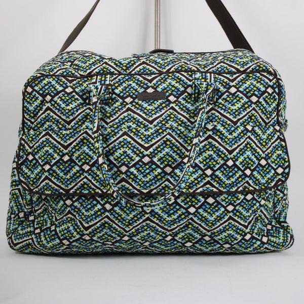 Vera Bradley Brown Blue Multi Color 20 x 14 x 9 Inner Pockets Fabric Duffle Bag