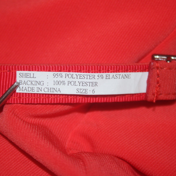 Lauren Ralph Lauren Dress NEW $156 Sz 6 Red Rhinestone Detail Belted Poly Dress