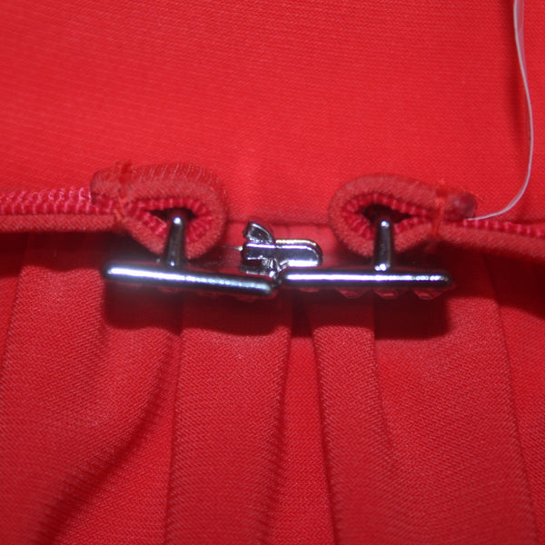 Lauren Ralph Lauren Dress NEW $156 Sz 6 Red Rhinestone Detail Belted Poly Dress