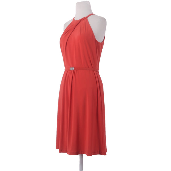 Lauren Ralph Lauren Dress NEW $156 Sz 6 Red Rhinestone Detail Belted Poly Dress