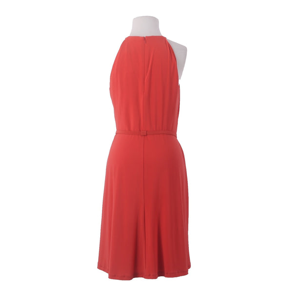 Lauren Ralph Lauren Dress NEW $156 Sz 6 Red Rhinestone Detail Belted Poly Dress