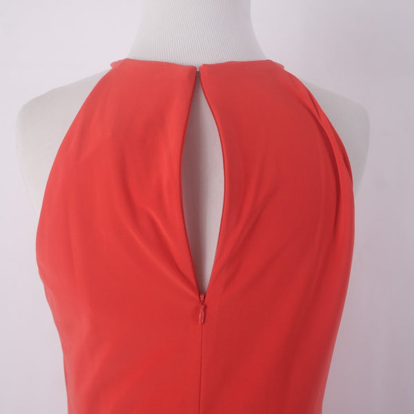 Lauren Ralph Lauren Dress NEW $156 Sz 6 Red Rhinestone Detail Belted Poly Dress