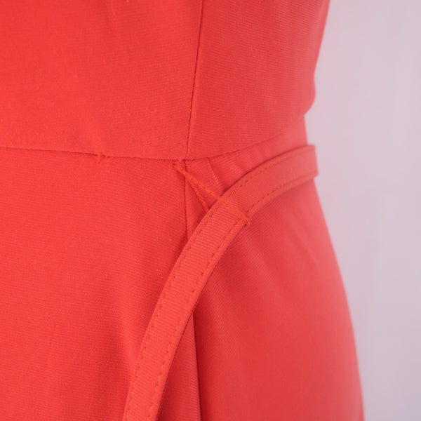 Lauren Ralph Lauren Dress NEW $156 Sz 6 Red Rhinestone Detail Belted Poly Dress