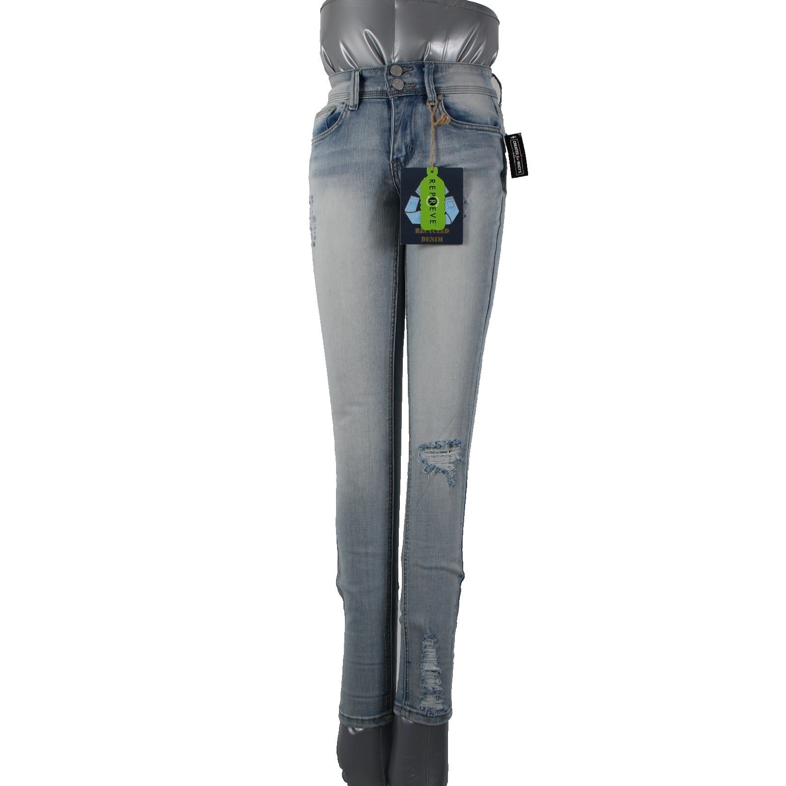 Indigo Rein NEW $49 Sz 24 x 27 Light Blue Denim Pockets Cotton Polyester Jeans