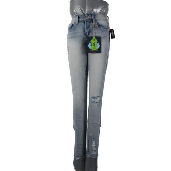 Indigo Rein NEW $49 Sz 24 x 27 Light Blue Denim Pockets Cotton Polyester Jeans