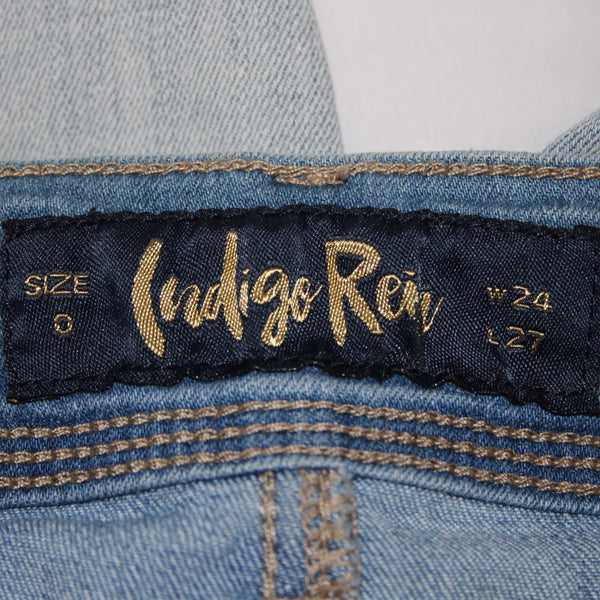 Indigo Rein NEW $49 Sz 24 x 27 Light Blue Denim Pockets Cotton Polyester Jeans