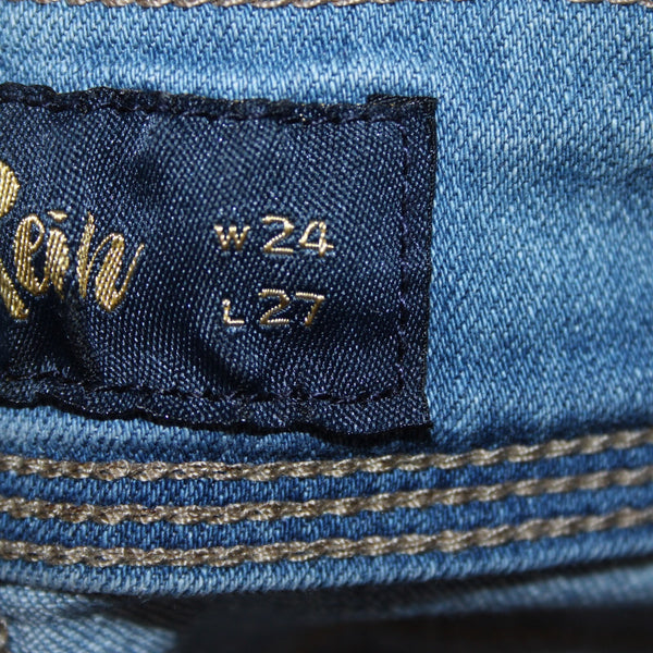 Indigo Rein NEW $49 Sz 24 x 27 Light Blue Denim Pockets Cotton Polyester Jeans