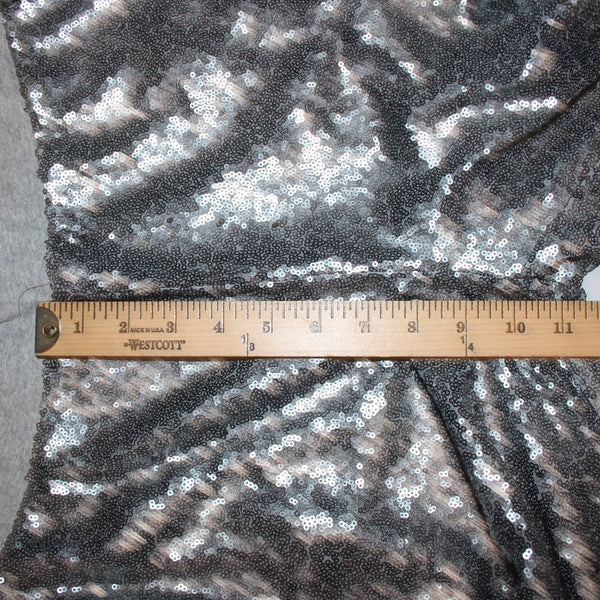 En Creme Pant Sz S x 27 Gray Silver Sequin All Over Elastic Waist Cotton Poly