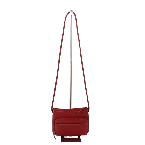 Tignanello Purse 9 x 7 x 1 Red Inner Outer Pockets Genuine Leather Poly Xbody