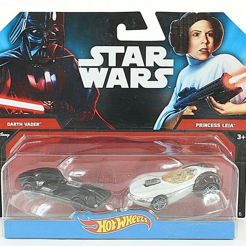 Star Wars Hot Wheels Darth Vader & Princess Leia Cars