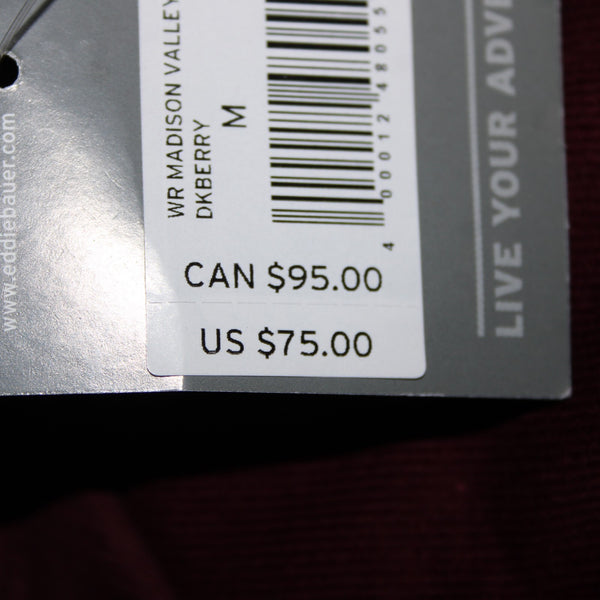 Eddie Bauer NEW $75 Dark Berry Purple Corduroy Collared 100% Cotton Top