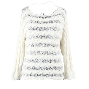 Moth NEW $98 Sz M Ivory Delicate Yarn Pullover Cotton Nylon Sweater