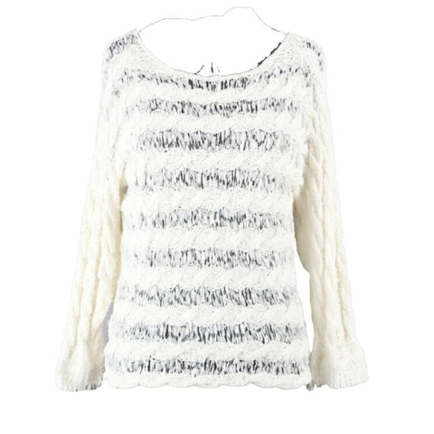 Moth NEW $98 Sz M Ivory Delicate Yarn Pullover Cotton Nylon Sweater