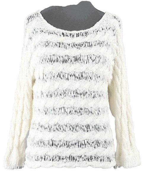 Moth NEW $98 Sz M Ivory Delicate Yarn Pullover Cotton Nylon Sweater