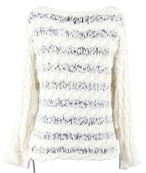 Moth NEW $98 Sz M Ivory Delicate Yarn Pullover Cotton Nylon Sweater