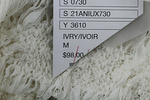 Moth NEW $98 Sz M Ivory Delicate Yarn Pullover Cotton Nylon Sweater