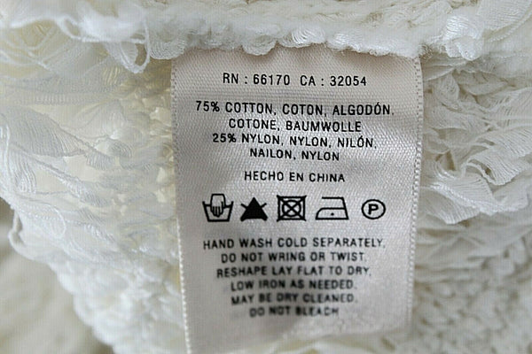 Moth NEW $98 Sz M Ivory Delicate Yarn Pullover Cotton Nylon Sweater