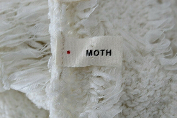 Moth NEW $98 Sz M Ivory Delicate Yarn Pullover Cotton Nylon Sweater