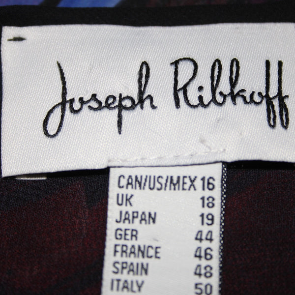 Joseph Ribkoff Top Sz 16 Black Red Multi Color Sheer 100% Polyester Top