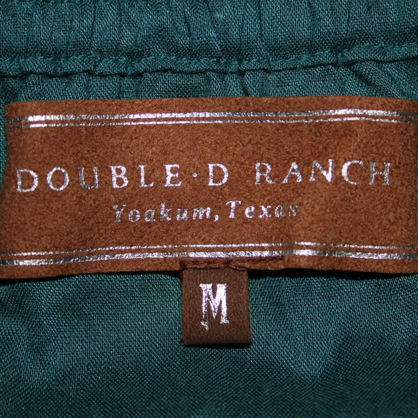 Double D Ranch NEW Sz M Teal Blue Brown Multi Elastic Waist 100% Viscose Skirt