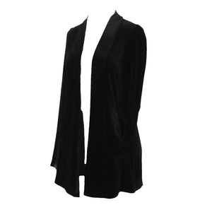 Eileen Fisher NEW $398 Sz PP Black Velour Rayon Silk Jacket Wrap