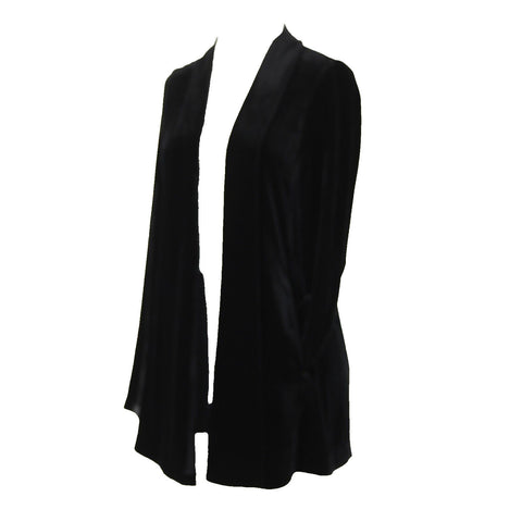 Eileen Fisher NEW $398 Sz PP Black Velour Rayon Silk Jacket Wrap