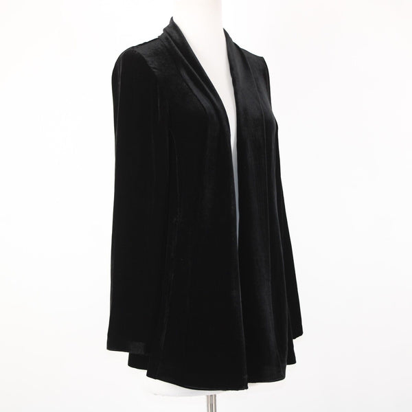 Eileen Fisher NEW $398 Sz PP Black Velour Rayon Silk Jacket Wrap