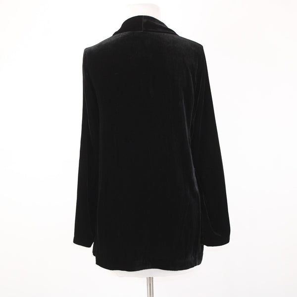 Eileen Fisher NEW $398 Sz PP Black Velour Rayon Silk Jacket Wrap