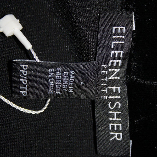 Eileen Fisher NEW $398 Sz PP Black Velour Rayon Silk Jacket Wrap