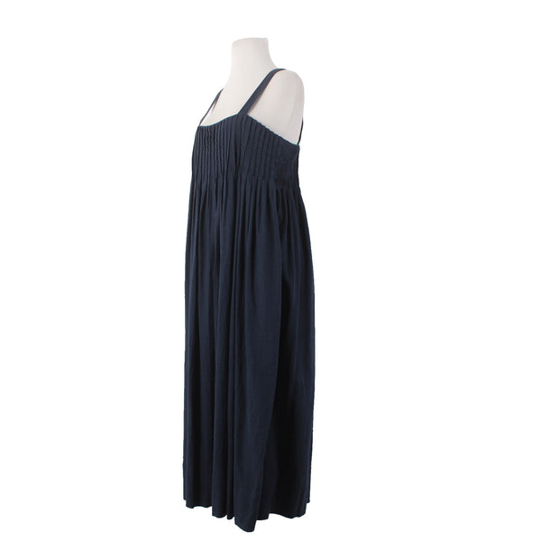 Banana Republic Dress NEW $150 Sz S Navy Blue Gathered Linen Rayon Dress