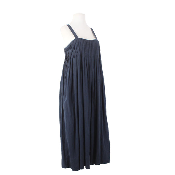 Banana Republic Dress NEW $150 Sz S Navy Blue Gathered Linen Rayon Dress
