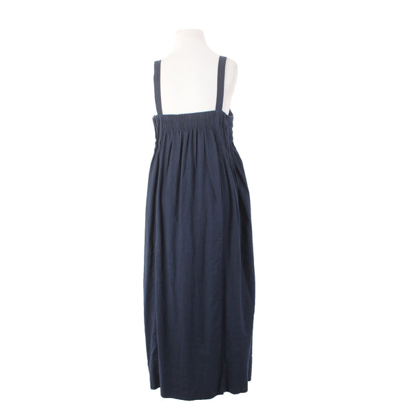 Banana Republic Dress NEW $150 Sz S Navy Blue Gathered Linen Rayon Dress