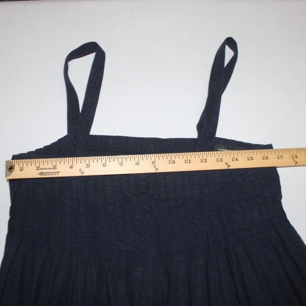Banana Republic Dress NEW $150 Sz S Navy Blue Gathered Linen Rayon Dress
