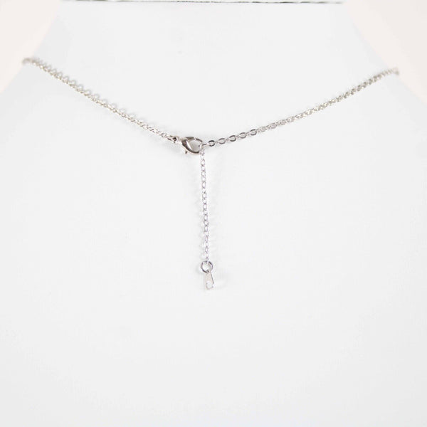 MEGHAN Silvertone NEW Rhinestone Accent 14.5" w 4.5" Multi Ring Ext Necklace