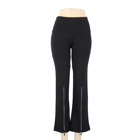 Athena Marie Sz S x 29 Black Rhinestones Zipper Elastic Waist Rayon Nylon Pant