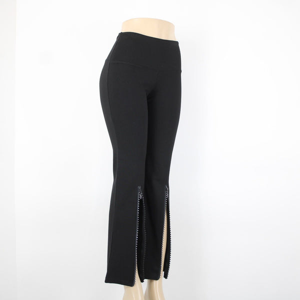 Athena Marie Sz S x 29 Black Rhinestones Zipper Elastic Waist Rayon Nylon Pant