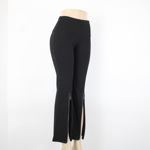 Athena Marie Sz S x 29 Black Rhinestones Zipper Elastic Waist Rayon Nylon Pant