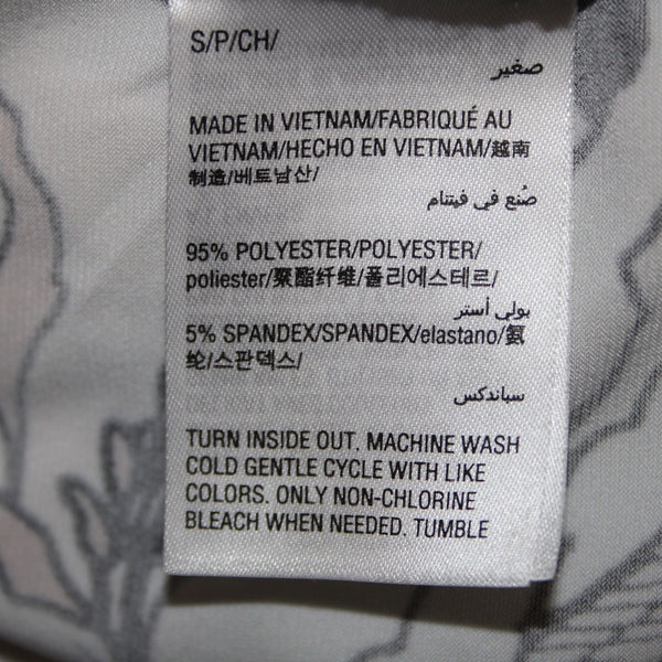 JM Collection Top Sz S Green Black White Multi Color Floral Poly Spandex Top