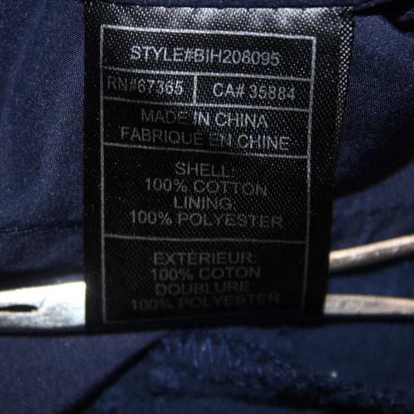 BB Dakota Dress Sz 6 Navy Blue Embroidered Round Neck Sleeveless Cotton Dress