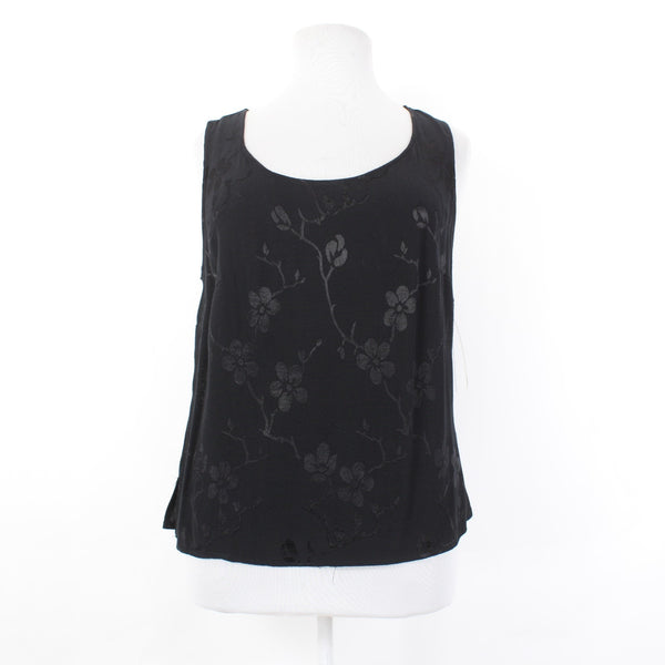 Spencer Alexis Top NEW $70 Sz 1X Black Floral Sleeveless 100% Rayon Top