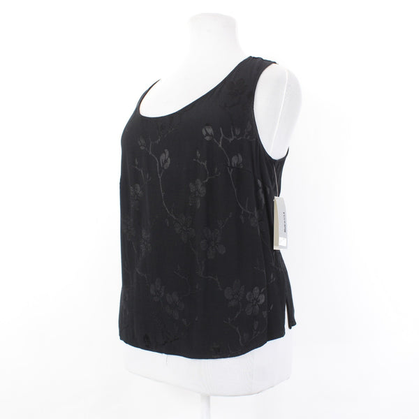 Spencer Alexis Top NEW $70 Sz 1X Black Floral Sleeveless 100% Rayon Top